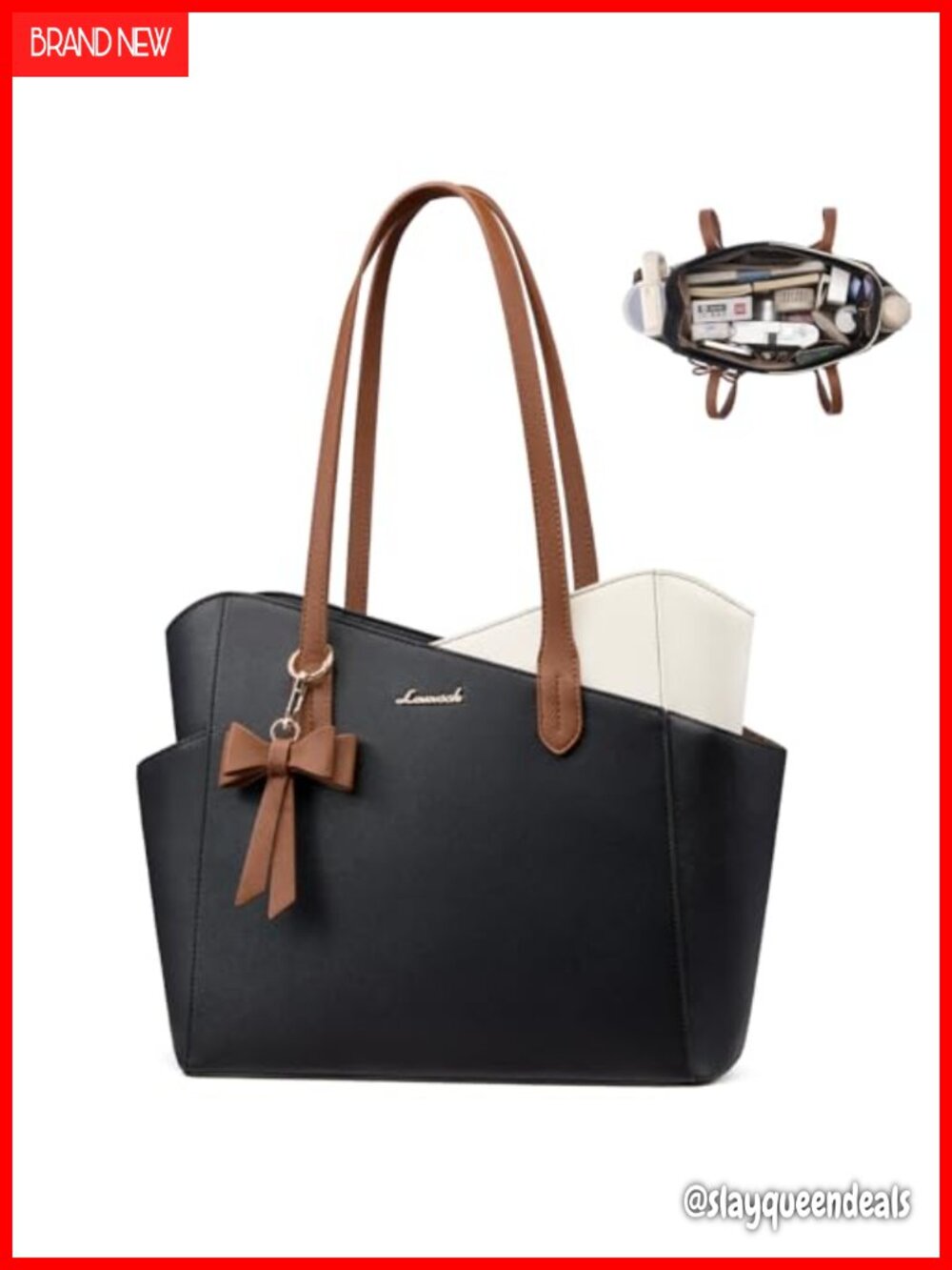 Small Structured PU Leather Tote Purse Waterproof Satchel Shoulder Bag